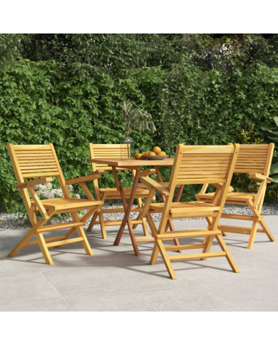 Chaises de jardin pliantes lot de 4 55x62x90cm bois massif teck | Mobilier & Déco