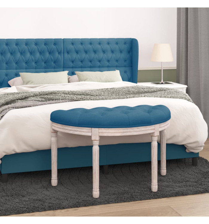 Banc Bleu 81,5x41x49 cm Velours | Mobilier & Déco
