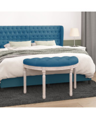 Banc Bleu 81,5x41x49 cm Velours | Mobilier & Déco