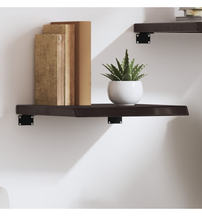Étagère murale marron foncé bois chêne massif traité | Mobilier & Déco