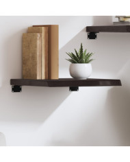 Étagère murale marron foncé bois chêne massif traité | Mobilier & Déco