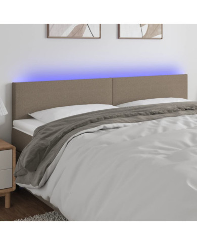 Tête de lit à LED Taupe 200x5x78/88 cm Tissu | Mobilier & Déco