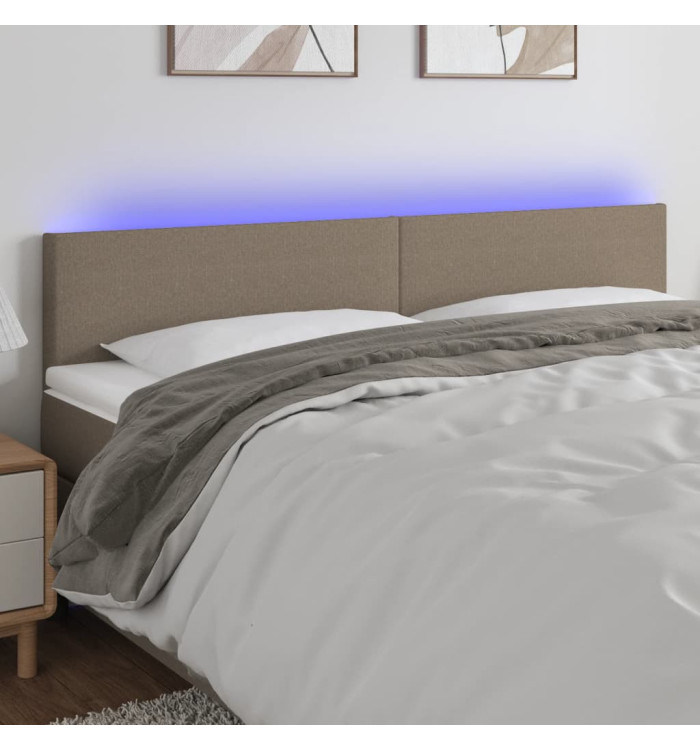 Tête de lit à LED Taupe 200x5x78/88 cm Tissu | Mobilier & Déco