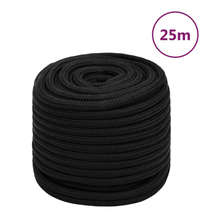 Corde de travail Noir 16 mm 25 m Polyester | Mobilier & Déco