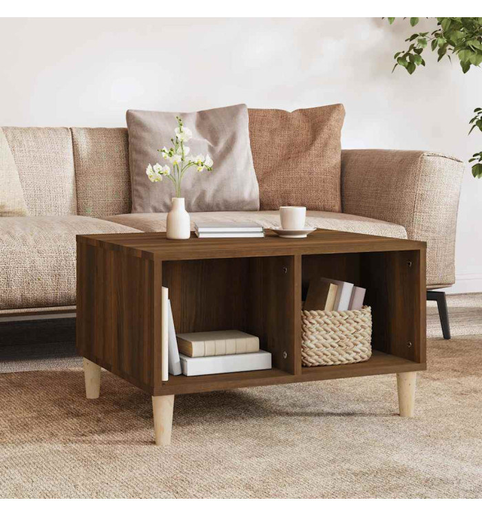 Table basse Chêne marron 60x50x36,5 cm Bois d'ingénierie | Mobilier & Déco
