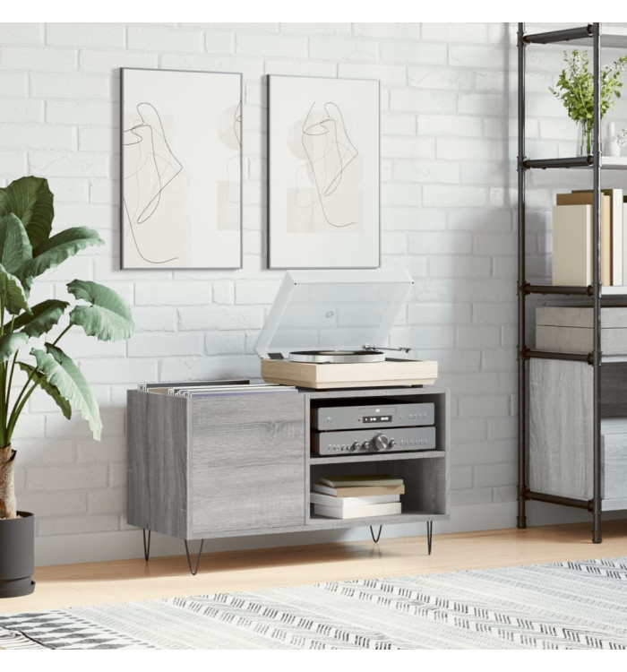 Armoire à disques sonoma gris 85x38x48 cm bois d'ingénierie | Mobilier & Déco