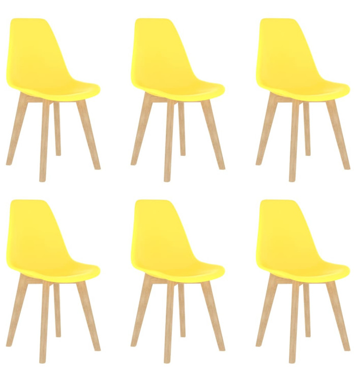Chaises à manger lot de 6 jaune plastique | Mobilier & Déco
