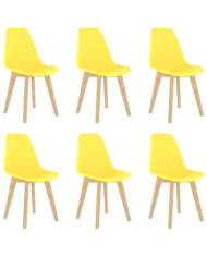 Chaises à manger lot de 6 jaune plastique | Mobilier & Déco