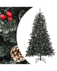 Sapin de Noël artificiel avec support Vert 150 cm PVC | Mobilier & Déco