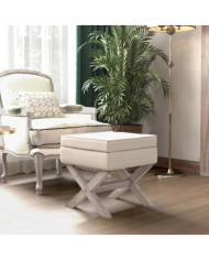 Tabouret de rangement 45x45x49 cm lin | Mobilier & Déco