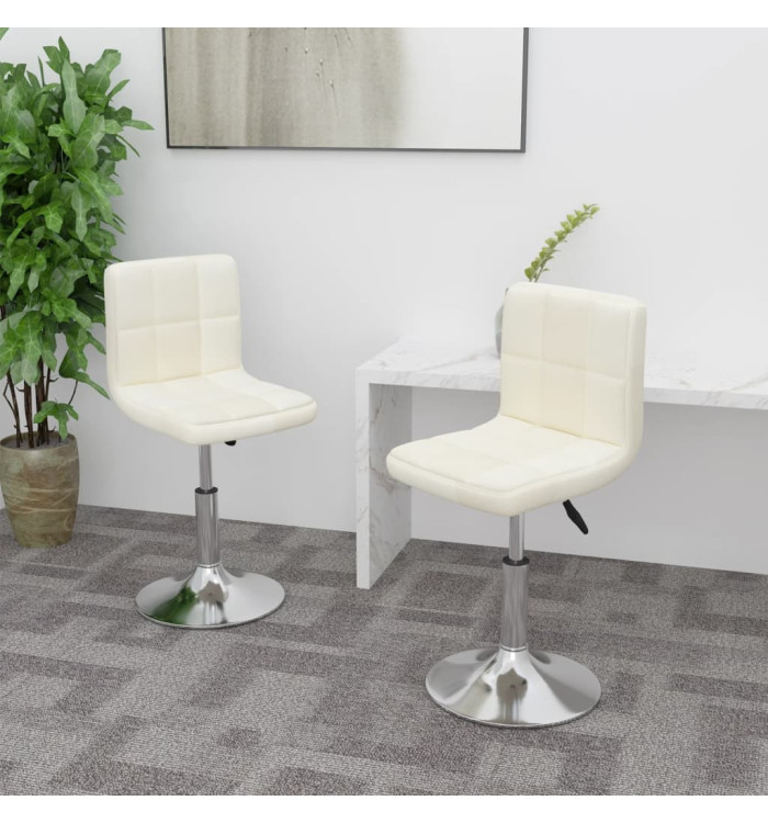 Chaises pivotantes à manger lot de 2 crème tissu | Mobilier & Déco