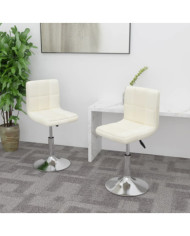 Chaises pivotantes à manger lot de 2 crème tissu | Mobilier & Déco