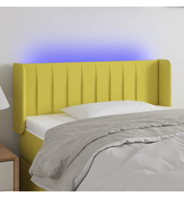 Tête de lit à LED Vert 103x16x78/88 cm Tissu | Mobilier & Déco