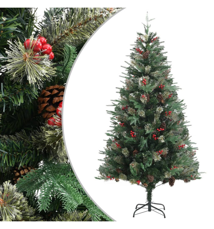 Sapin de Noël avec pommes de pin Vert 195 cm PVC et PE | Mobilier & Déco