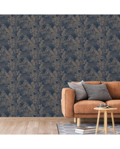 DUTCH WALLCOVERINGS Papier peint Joelle Argenté et bleu | Mobilier & Déco