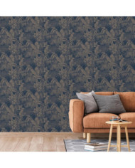 DUTCH WALLCOVERINGS Papier peint Joelle Argenté et bleu | Mobilier & Déco