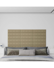 Panneaux muraux 12 pcs Cappuccino 60x15 cm Similicuir 1,08 m² | Mobilier & Déco