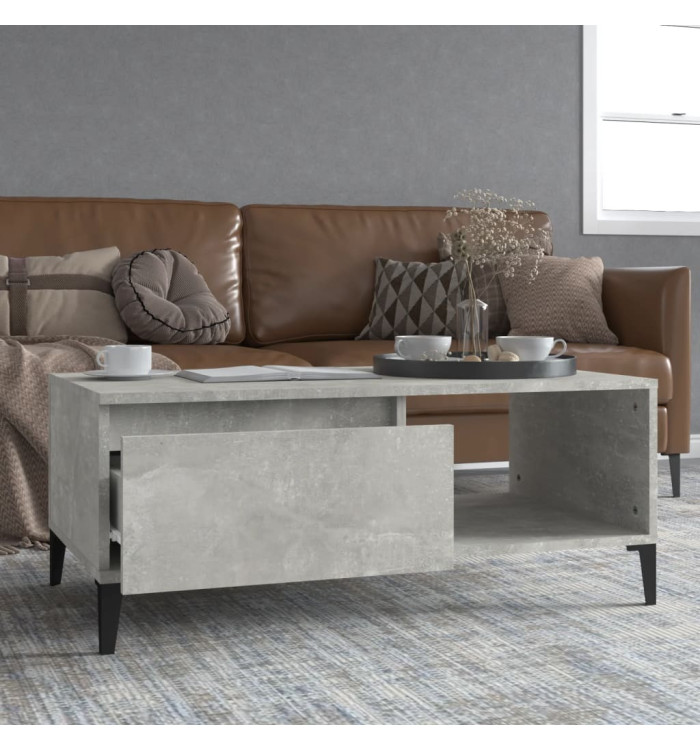 Table basse Gris béton 90x50x36,5 cm Bois d'ingénierie | Mobilier & Déco