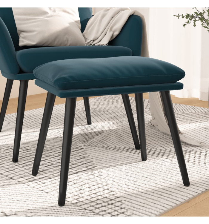 Repose-pied Bleu 45x29,5x35 cm Velours | Mobilier & Déco