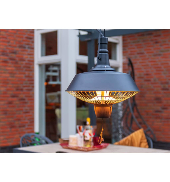 Sunred Chauffage suspendu Indus 2100 W Halogène Noir RSH16 | Mobilier & Déco
