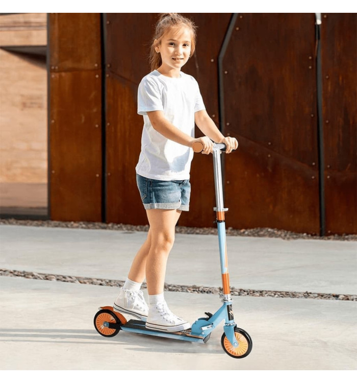 XQ Max Trottinette pliable avec frein à pied Bleu et orange | Mobilier & Déco