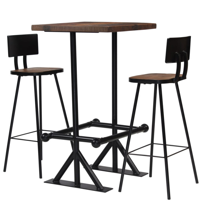Mobilier de bar 3 pcs Bois de récupération massif | Mobilier & Déco