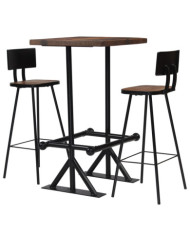 Mobilier de bar 3 pcs Bois de récupération massif | Mobilier & Déco