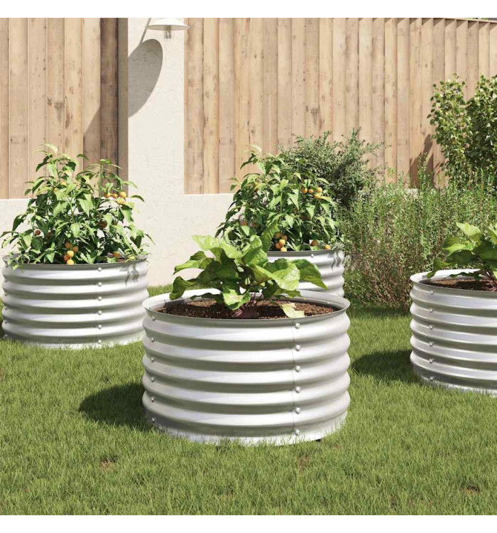 Lit surélevé de jardin 80x80x44 cm Acier galvanisé Argenté | Mobilier & Déco