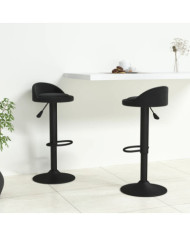 Tabourets de bar lot de 2 Noir Velours | Mobilier & Déco