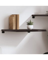 Étagère murale marron foncé bois chêne massif traité | Mobilier & Déco