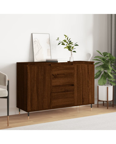 Buffet chêne marron 104x35x70 cm bois d'ingénierie | Mobilier & Déco
