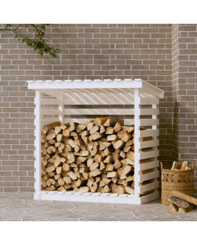 Support pour bois de chauffage Blanc 108x73x108 cm Bois de pin | Mobilier & Déco