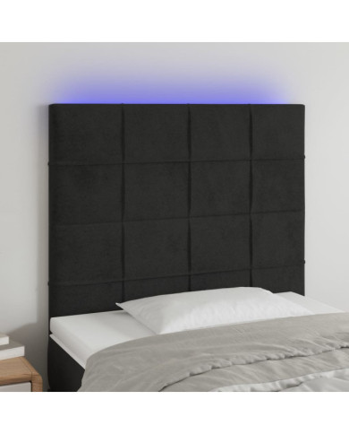 Tête de lit à LED Noir 80x5x118/128 cm Velours | Mobilier & Déco