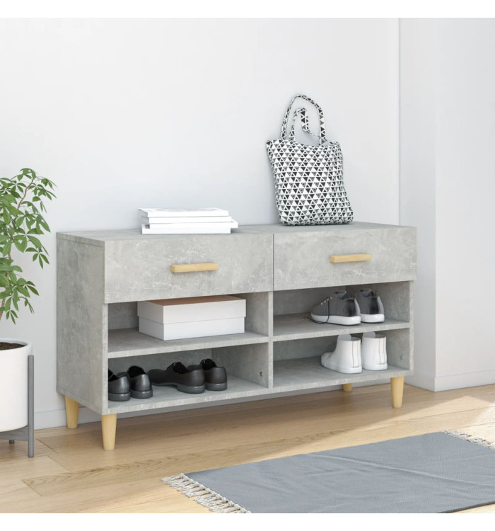Armoire à chaussures Gris béton 102x35x55 cm Bois d'ingénierie | Mobilier & Déco