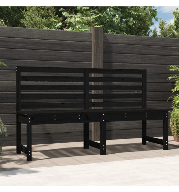 Banc de jardin noir 157,5 cm bois massif de pin | Mobilier & Déco