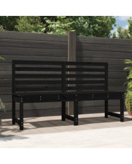 Banc de jardin noir 157,5 cm bois massif de pin | Mobilier & Déco