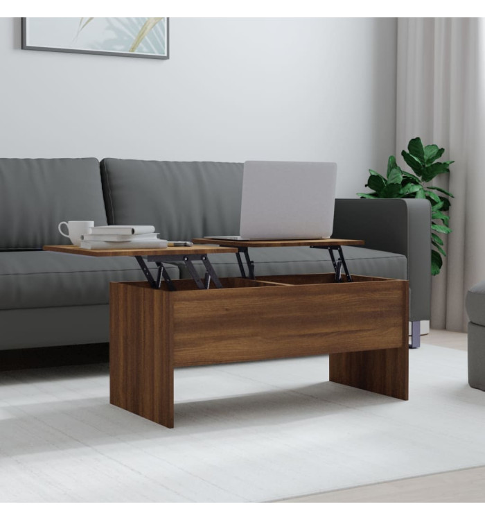 Table basse Chêne marron 102x50,5x46,5 cm Bois d'ingénierie | Mobilier & Déco