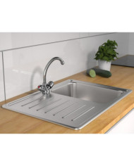 SCHÜTTE Mitigeur d'évier 2 poignées PERUZZI à basse pression chrome | Mobilier & Déco