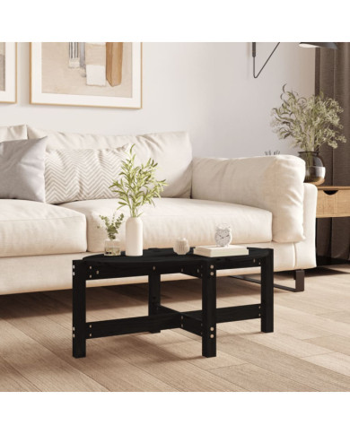 Table basse Noir 87x48x35 cm Bois massif de pin | Mobilier & Déco