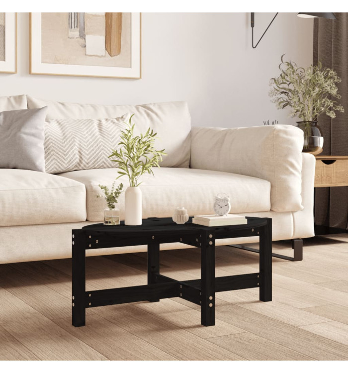 Table basse Noir 87x48x35 cm Bois massif de pin | Mobilier & Déco