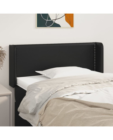 Tête de lit avec oreilles Noir 103x16x78/88 cm Similicuir | Mobilier & Déco