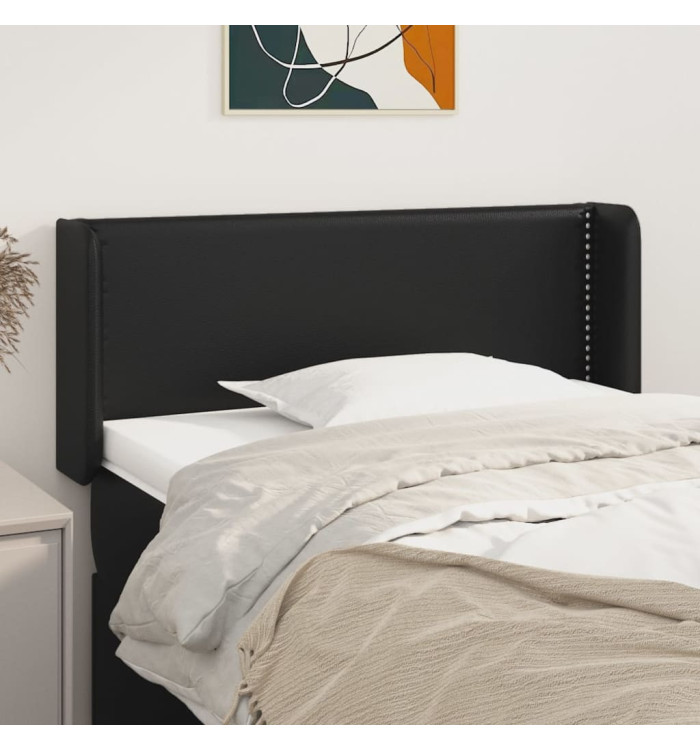 Tête de lit avec oreilles Noir 103x16x78/88 cm Similicuir | Mobilier & Déco