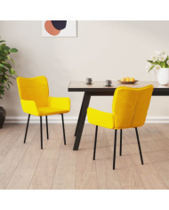 Chaises à manger lot de 2 Jaune Velours | Mobilier & Déco