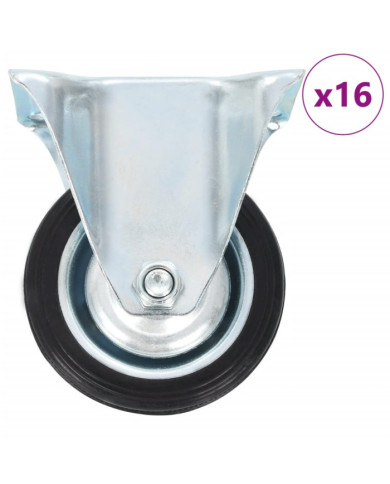 16 pcs Roulettes fixes 75 mm | Mobilier & Déco