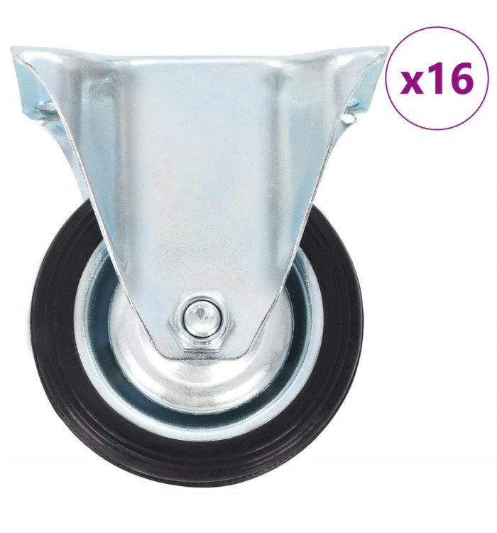 16 pcs Roulettes fixes 75 mm | Mobilier & Déco