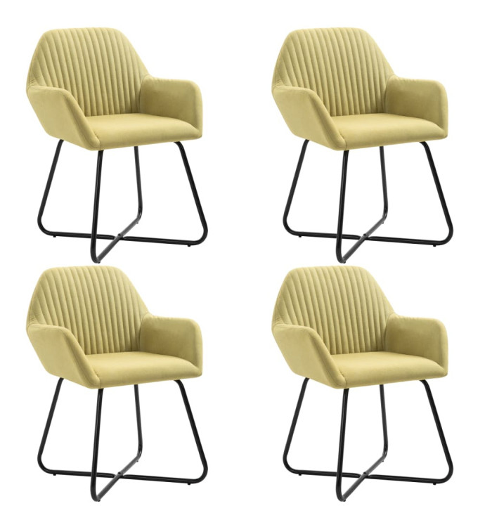 Chaises à manger lot de 4 vert tissu | Mobilier & Déco