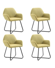 Chaises à manger lot de 4 vert tissu | Mobilier & Déco