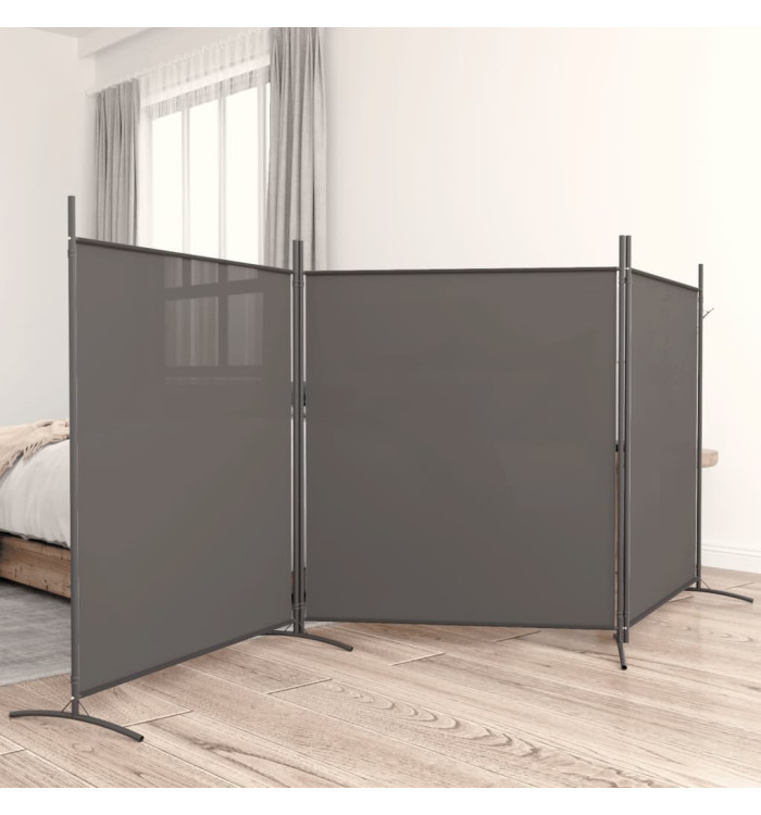 Cloison de séparation 3 panneaux Anthracite 525x180 cm Tissu | Mobilier & Déco
