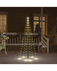 Sapin de Noël sur mât de drapeau 108 LED Blanc chaud 180 cm | Mobilier & Déco