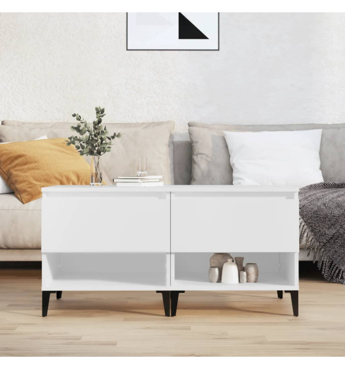 Tables d'appoint 2 pcs Blanc 50x46x50 cm Bois d’ingénierie | Mobilier & Déco